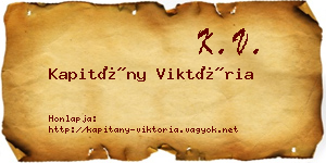 Kapitány Viktória névjegykártya